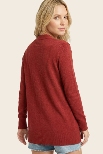 Basic Everyday Cardigan Wine