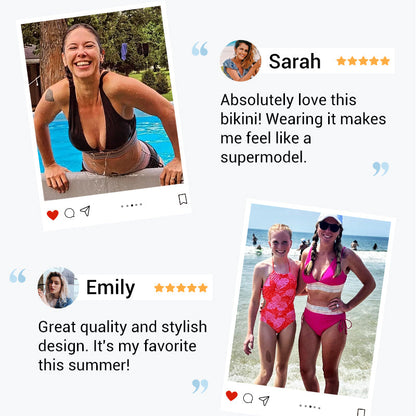 🔥 Hot Sale! High Waisted Tummy Control Bikini Set 🌴 Color Block Summer Swimwear ✨ Flattering & Trendy