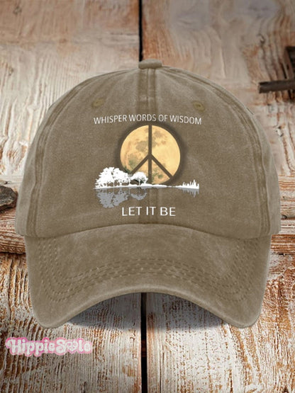 Hippie Guitar Lake Whisper Words Of Wisdom Let It Be Print Baseball Cap