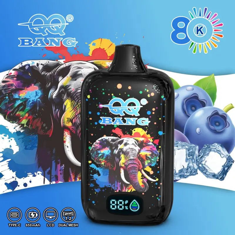 QQ Bang 80K Disposable Vape|Type-C Rechargeable LCD Display E-Cigarette