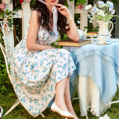🌸 HOT SELLER | 50% OFF Women's Floral Corset Midi Dress – Summer Vacation Milkmaid Sundress