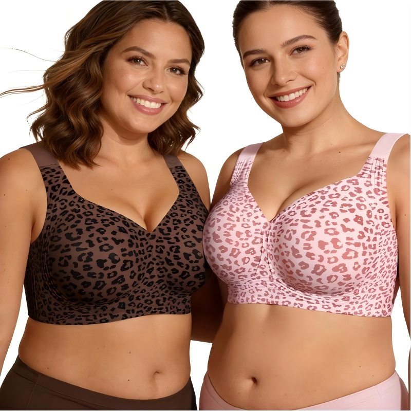 🏆LAST DAY SALE 50% OFF 🔥Super Firming Wirefree Jelly Bra with Leopard Print 👍