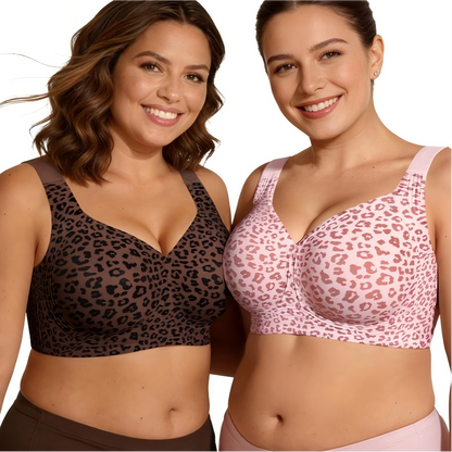 🏆LAST DAY SALE 50% OFF 🔥Super Firming Wirefree Jelly Bra with Leopard Print 👍