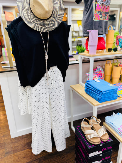 Ivory & Black Polka Dot Pant