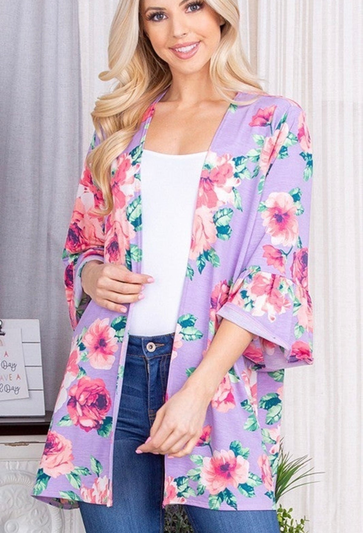 Lavender Floral Cardigan