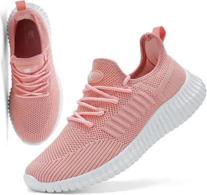 Women's Walking Shoes Lightweight Breathable Flying Woven Mesh Upper Casual Jogging Shoes Ladies Tennis Shoes Workout Footwear Non-Slip Gym Sneakers for Women