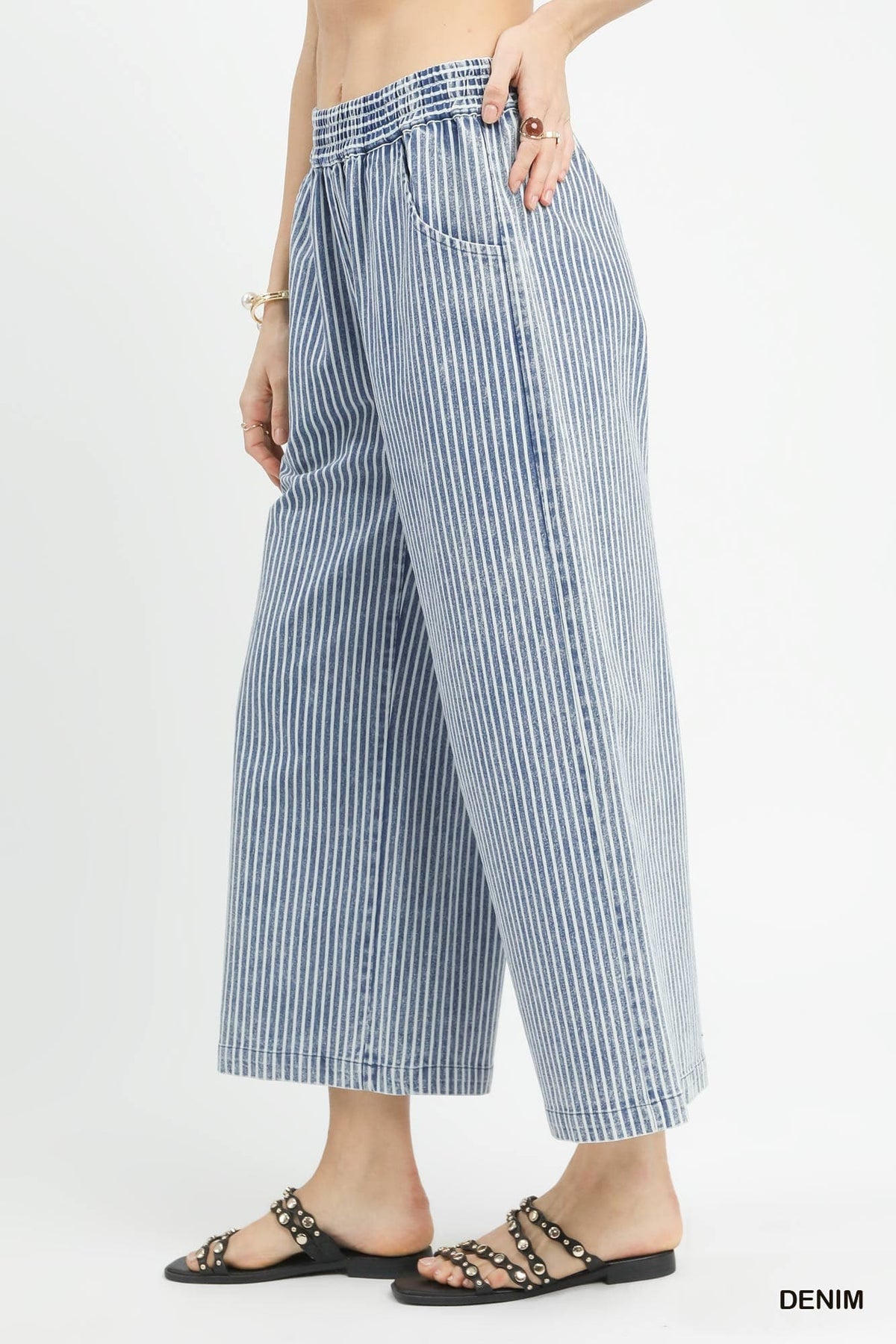 UMGEE Stripe Washed Denim Pant