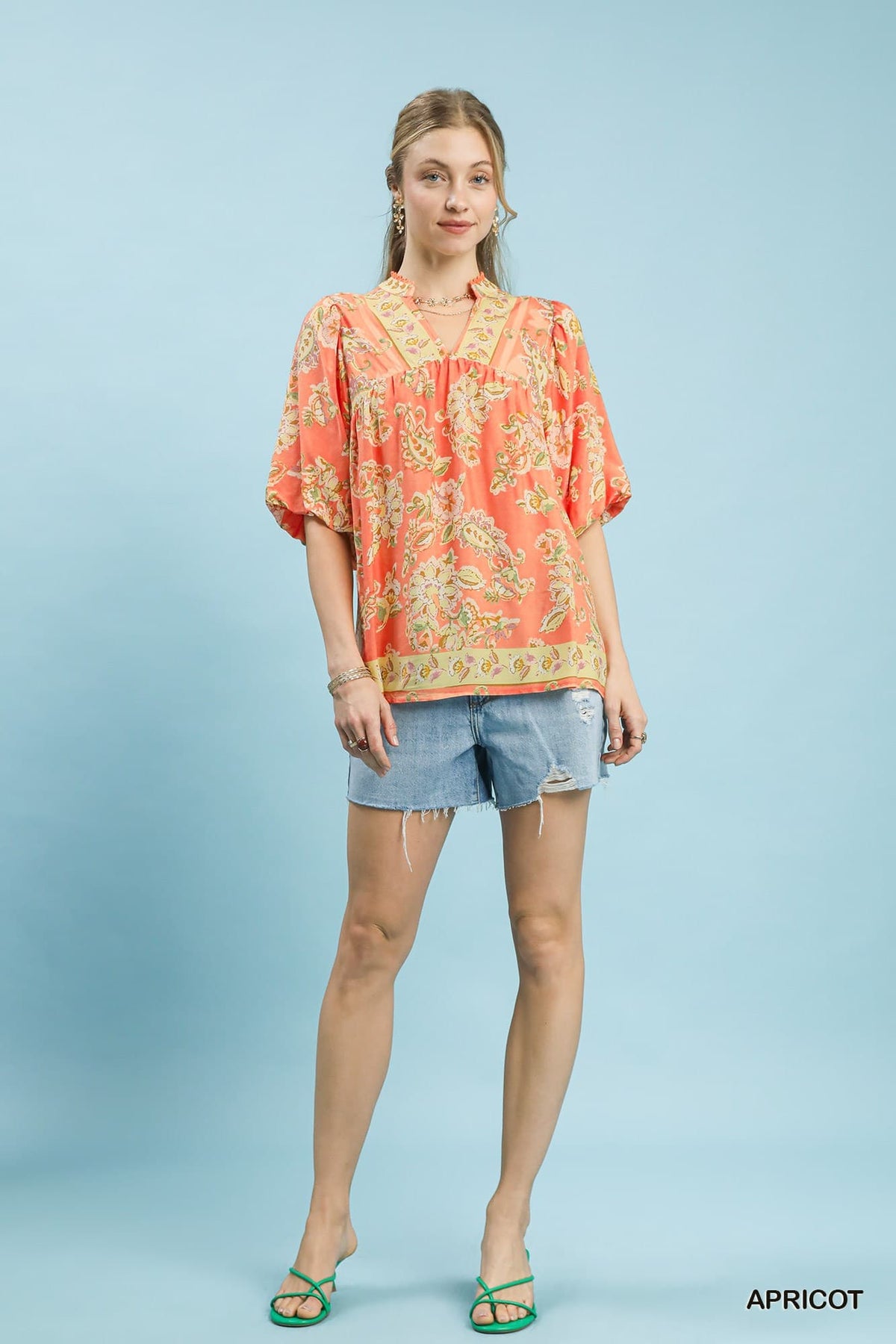 UMGEE Apricot Floral Top
