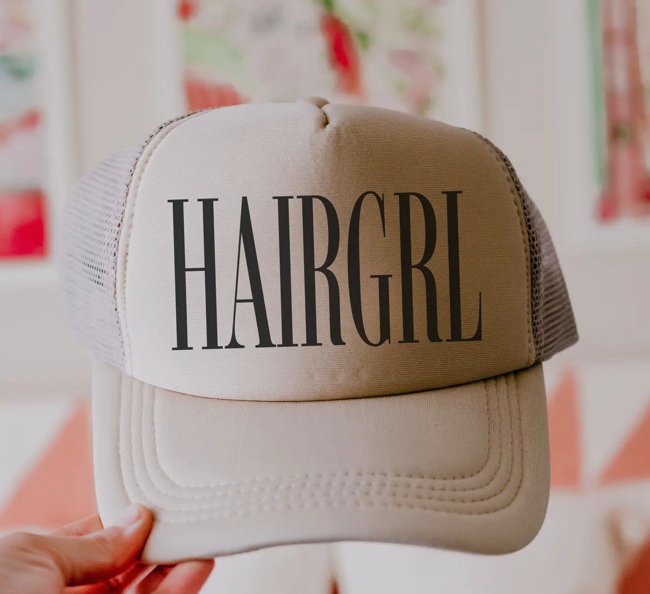 HAIRGRL Trucker Hat Khaki