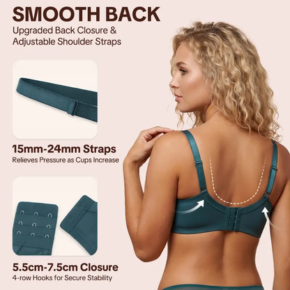 💜Enchante Floral Lace Plus Size Underwire Unlined Unpadded Minimizer Full Coverage Bra Women's Wear Comfortable Breathable Mesh Cup
