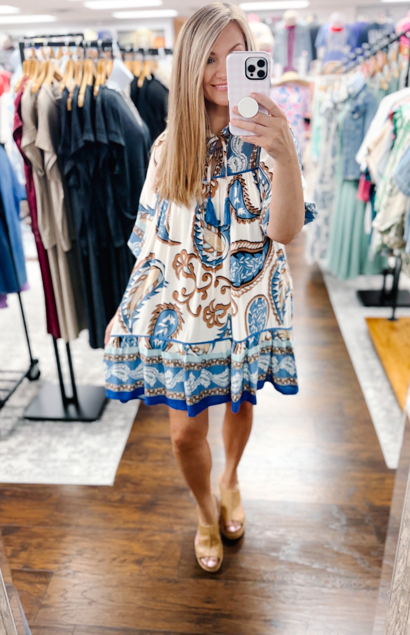 UMGEE Boho Whimsy Dress Blue Mix