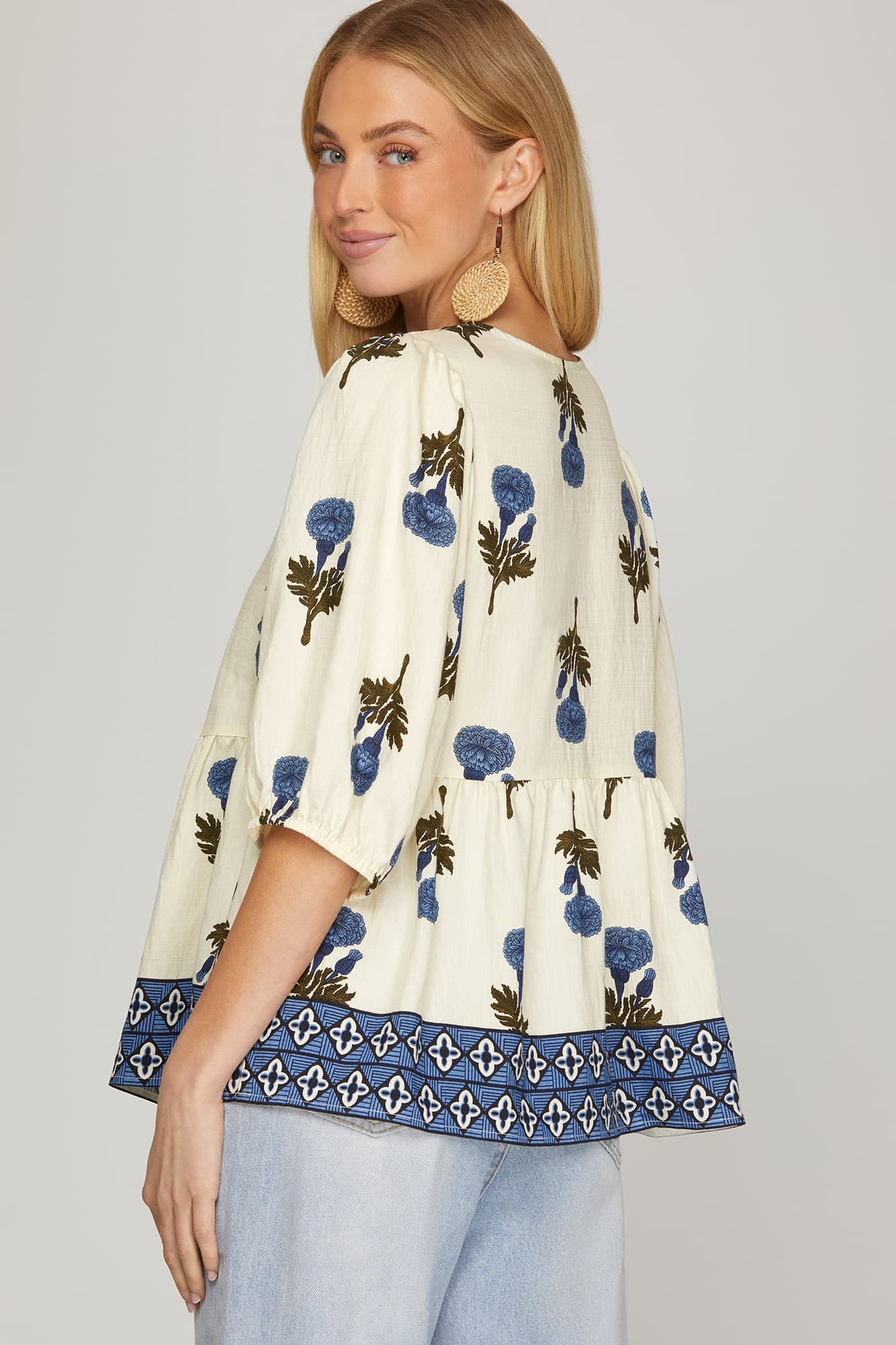 Seagrove Blue Mix Floral Top