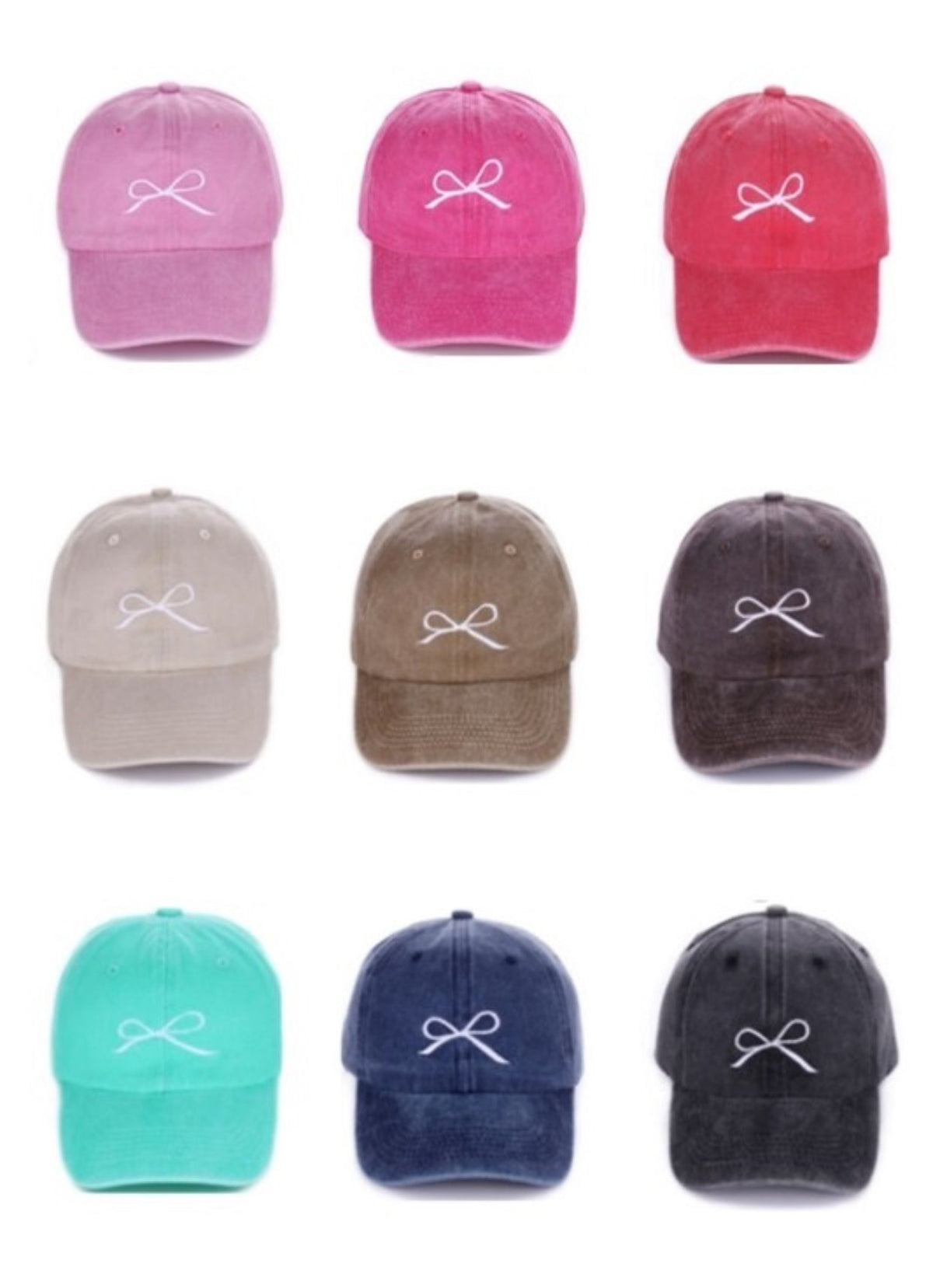 Embroidered Bow Hat