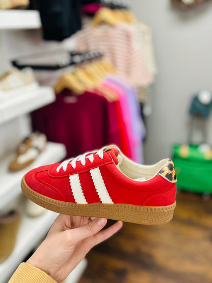 CORKYS Heads Up Red Leopard Combo Sneaker