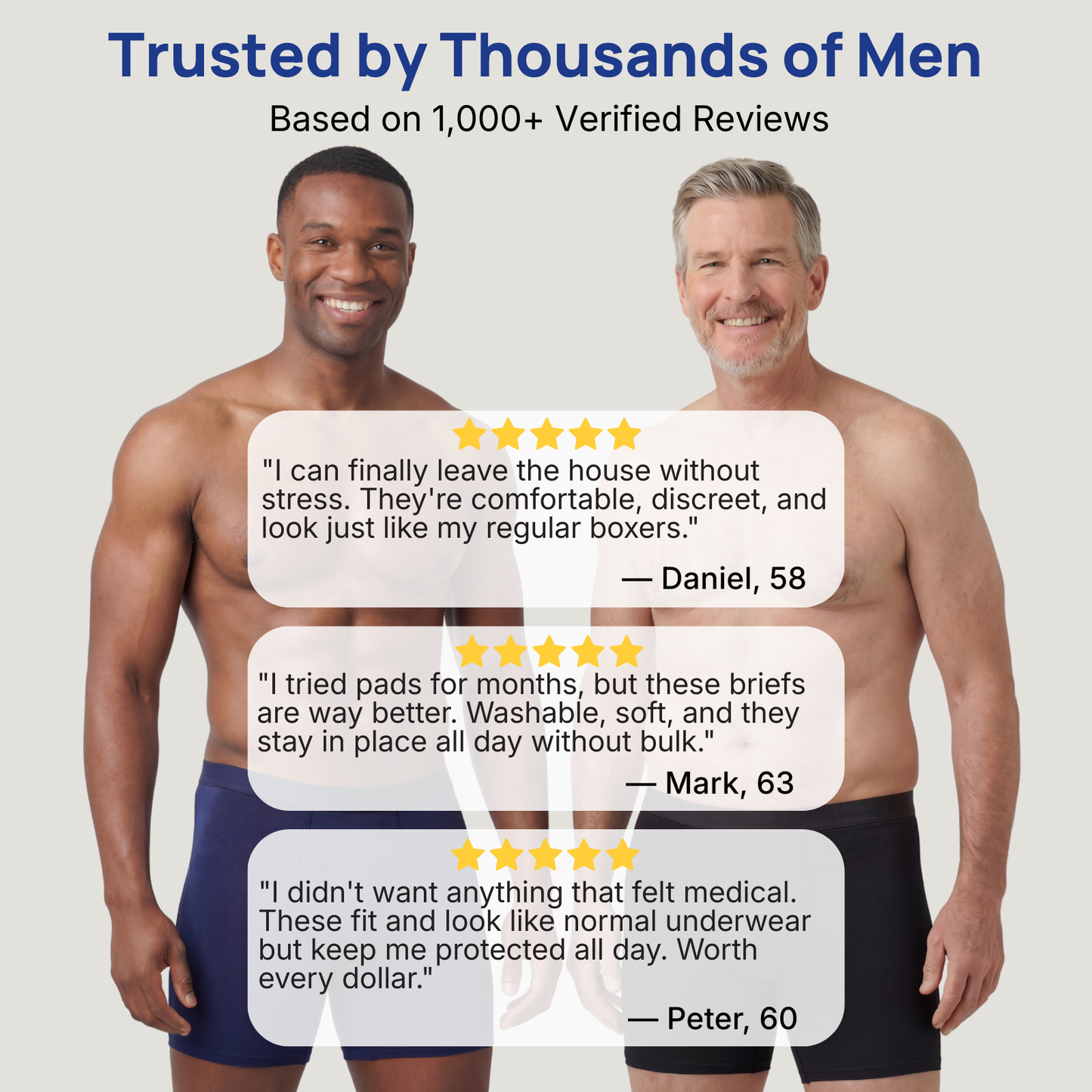 🔥 BUY 1 GET 1 FREE! 💙 Men’s Ultra-Absorbent Incontinence Boxer Briefs ✨ Comfortable Fit, Discreet Protection & All-Day Confidence