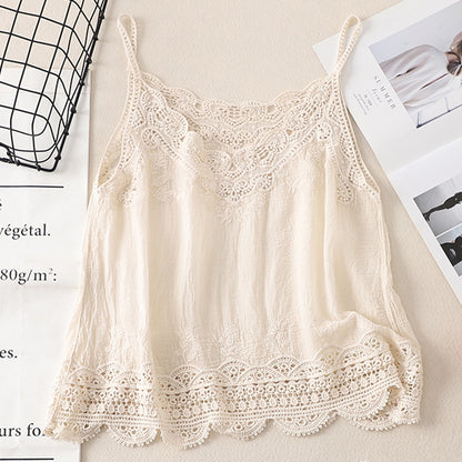 Women's Embroidery Cotton And Linen Camisole