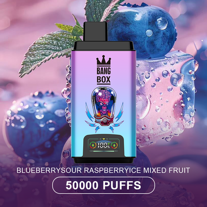 BANG BOX 50000 Puffs Double Flavor Disposable Vape-Blueberry Sour Raspberry Ice & Mixed Fruit