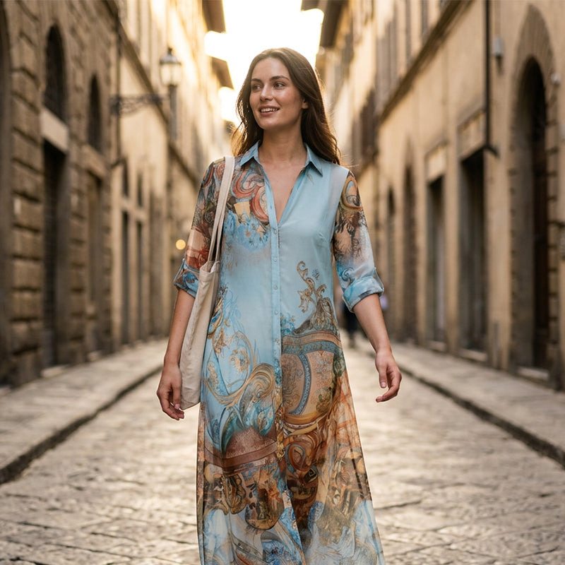 🎁✨ NEW ARRIVAL – 50% OFF TODAY! 💐 Women’s Elegant Retro Print Maxi Dress 🌸 Vintage-Inspired Style, Flattering Fit & Effortless Elegance