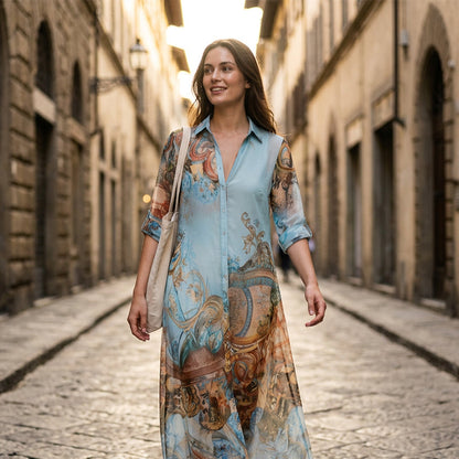 🎁✨ NEW ARRIVAL – 50% OFF TODAY! 💐 Women’s Elegant Retro Print Maxi Dress 🌸 Vintage-Inspired Style, Flattering Fit & Effortless Elegance