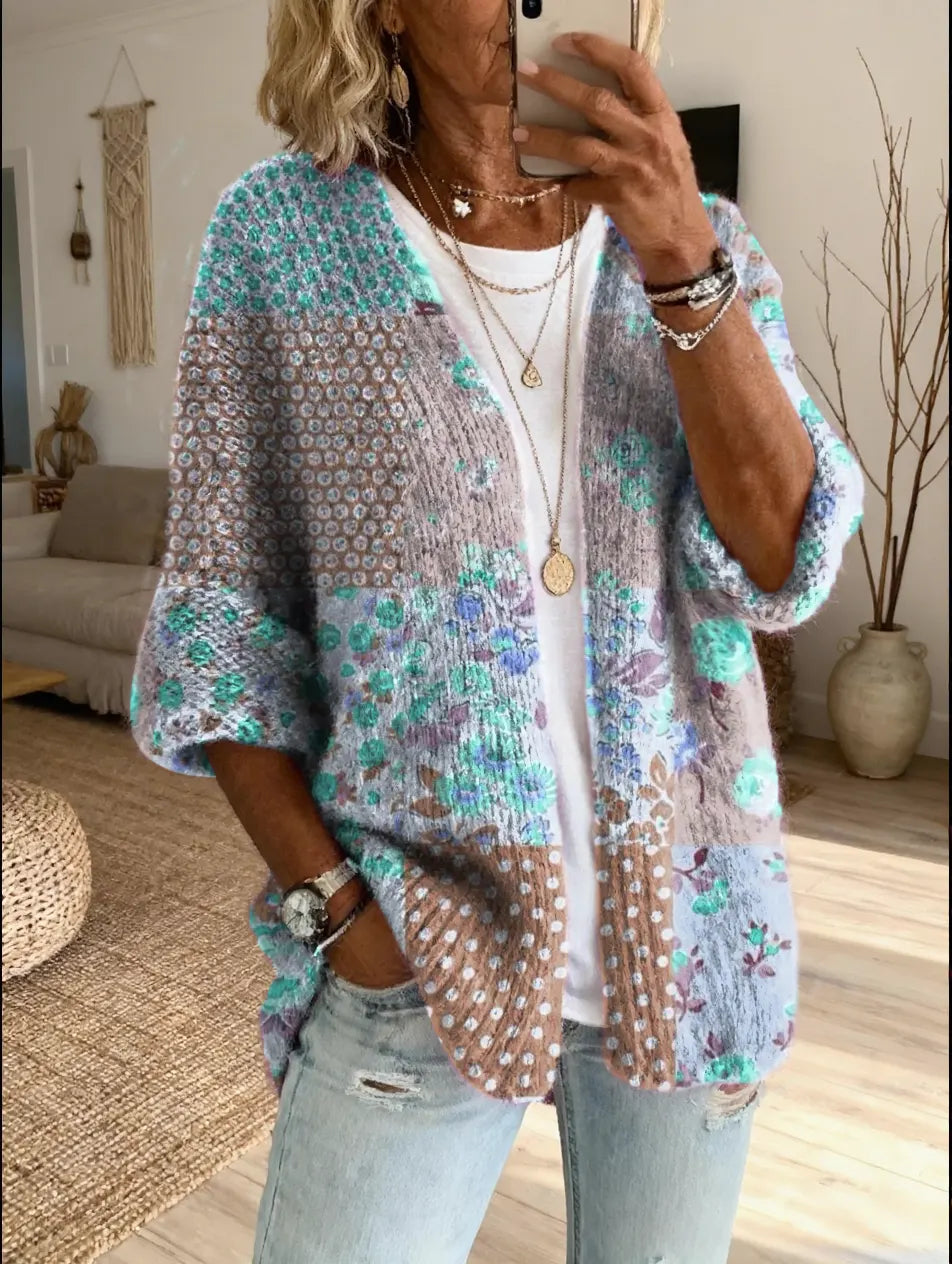 Xamira - Printed Open Front Cardigan