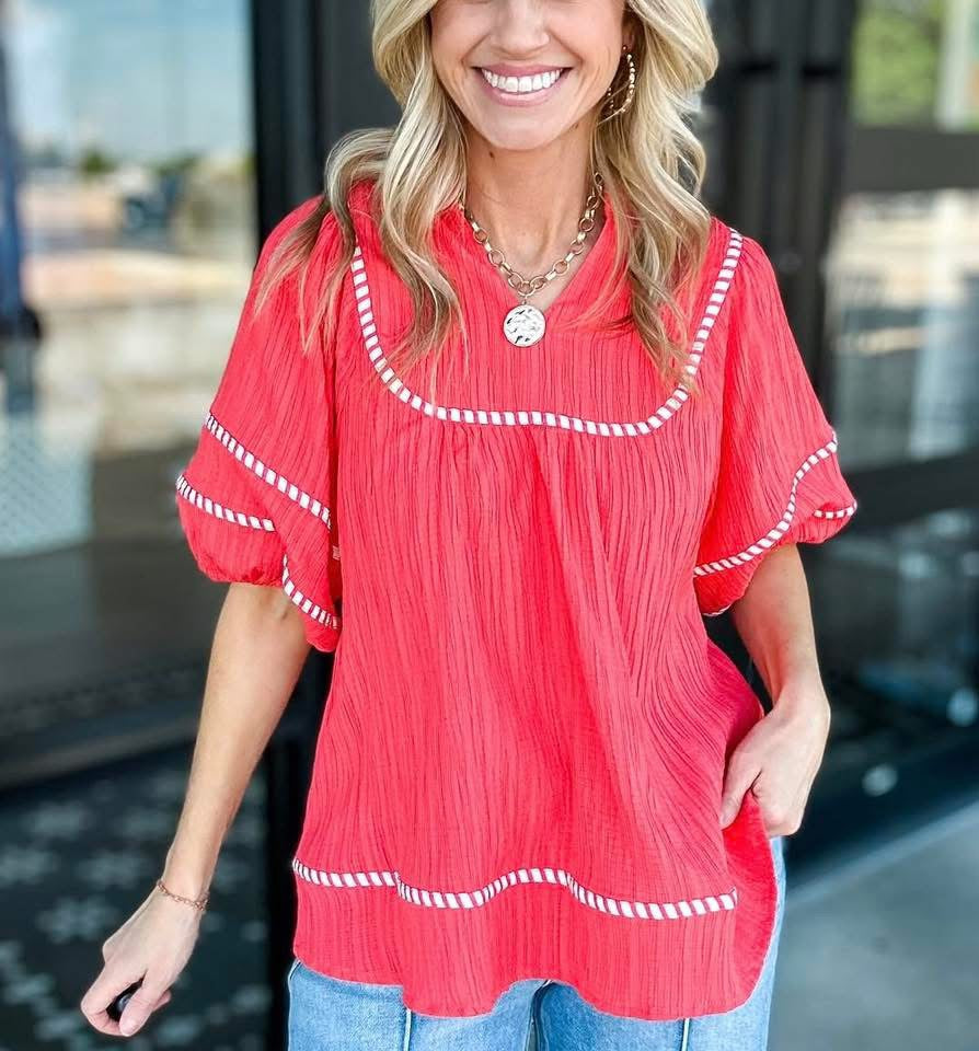 UMGEE Strawberry Contrast Top