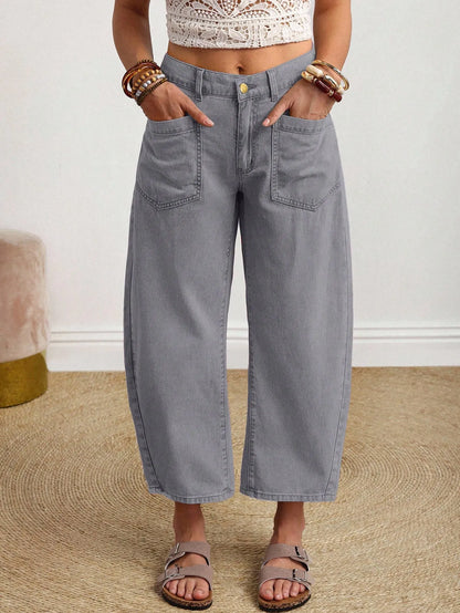 Women's Solid Color Casual Comfortable Jeans