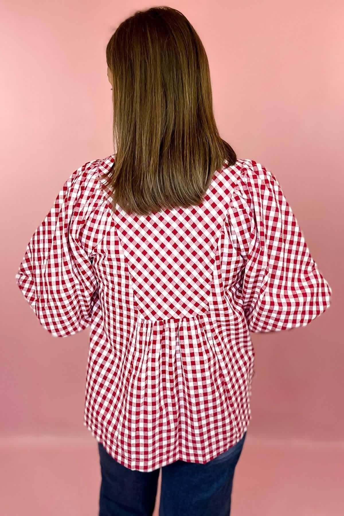 UMGEE Red Gingham Checkered Top