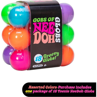 NeeDoh Teenie Globs – Mini Sensory Balls – 18 Pack