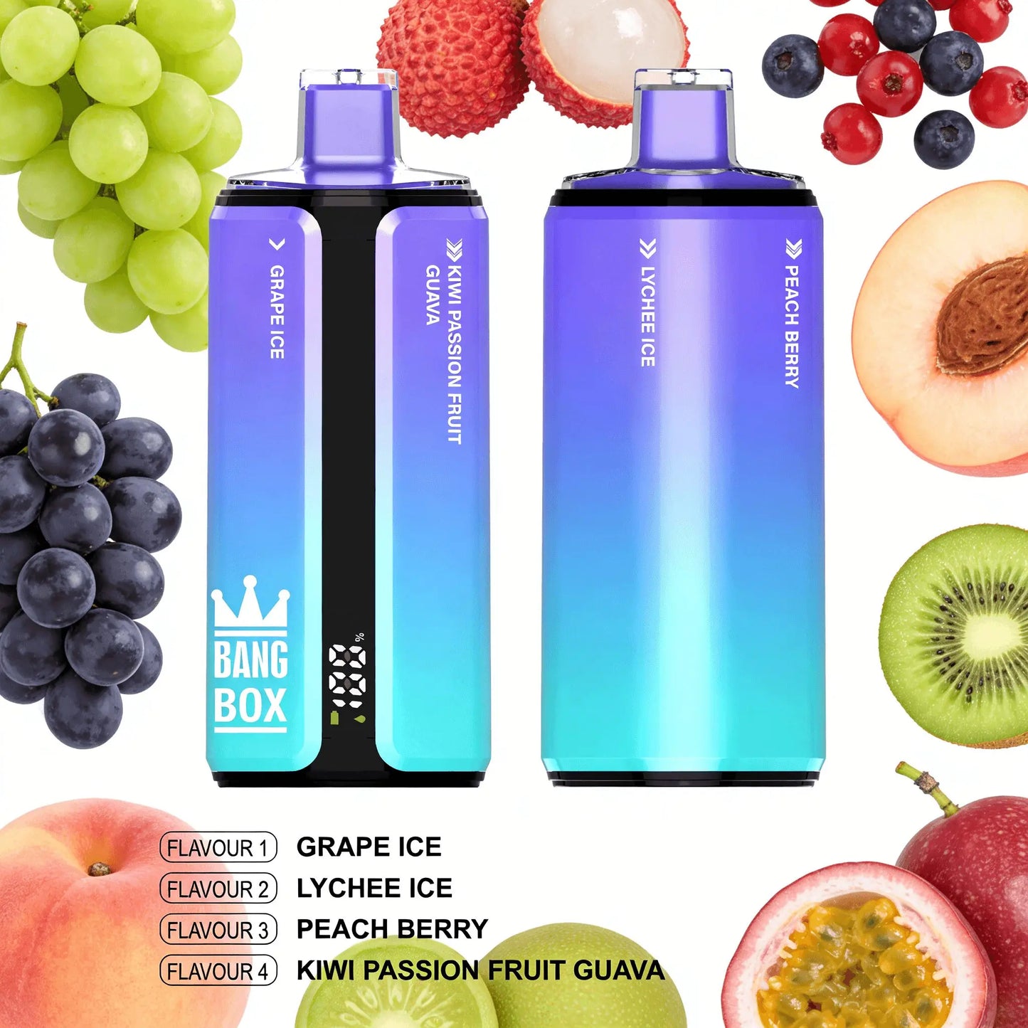Bang Box 160000 160K Puffs 4 In 1 Flavors Original Rechargeable LED Display Disposable Vape