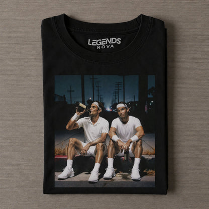 Roger Federer & Rafael Nadal Tennis legend graphic T-shirt