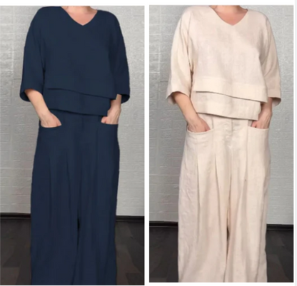 Tania - Breezy Linen Two-Piece Set