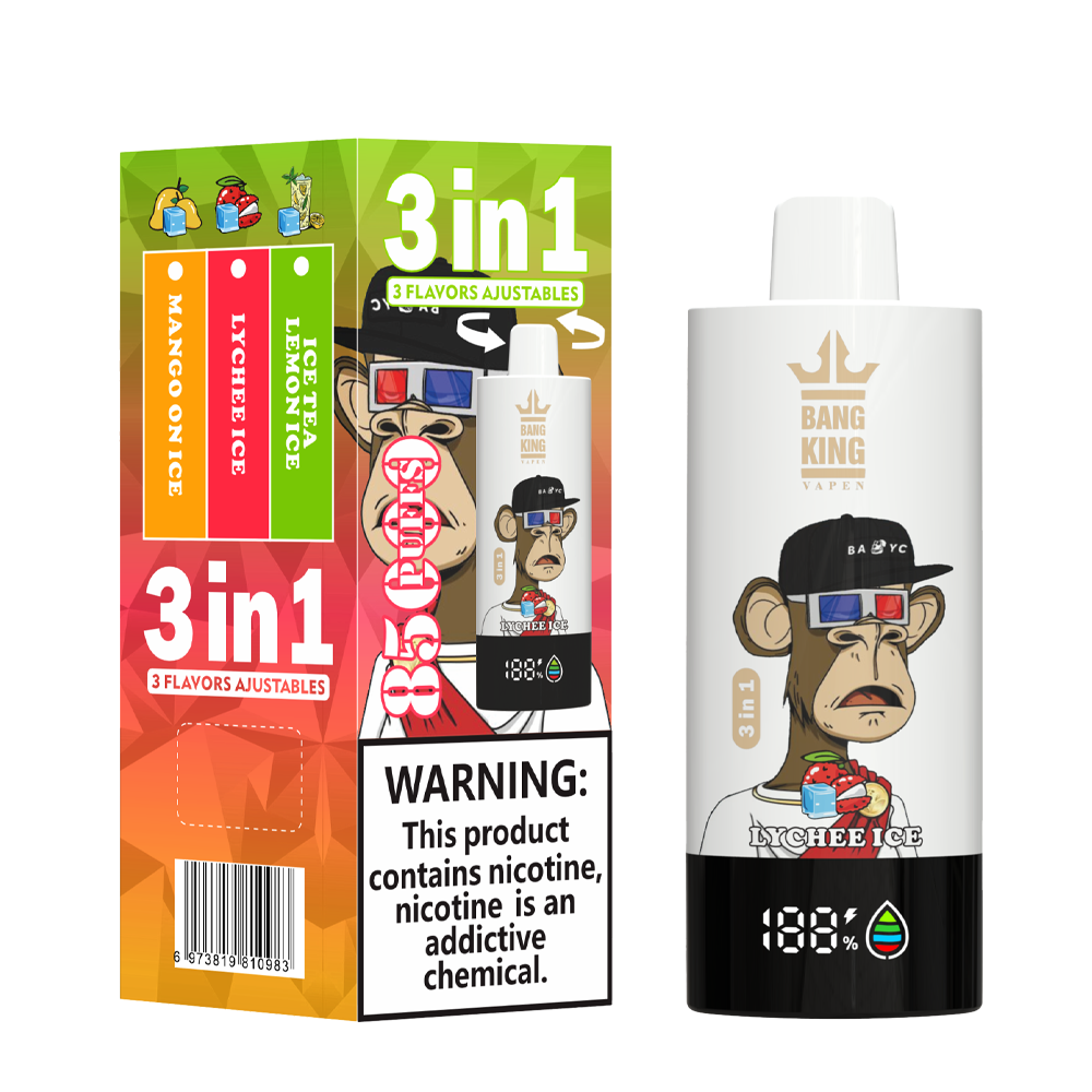 Bang King 85000 85k Puffs 3 in 1 Flavors Newest Original Rechargeable LCD Display Disposable Vape