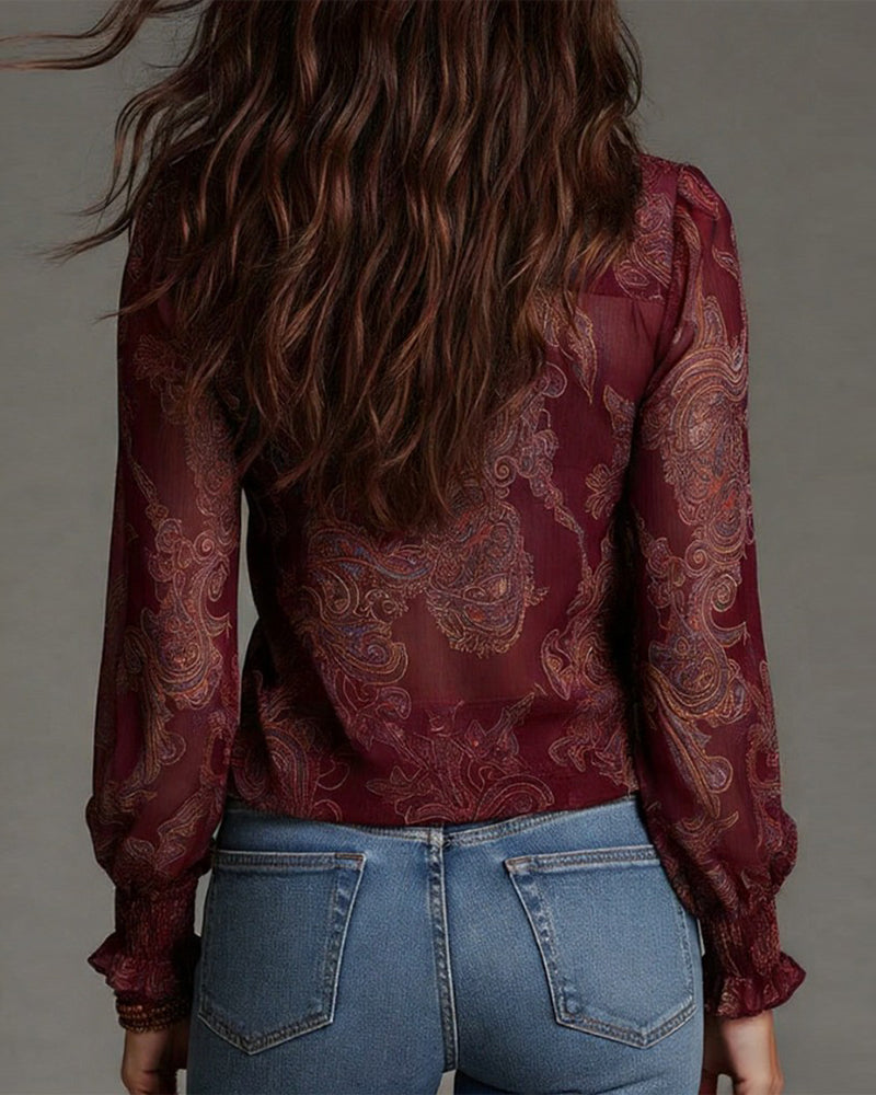Norina - Soft-Touch V-Neck Blouse