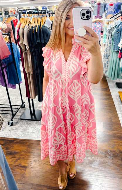 UMGEE Pink Peony Print Dress