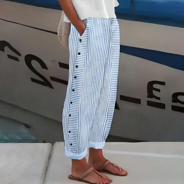 Yareli - Striped Wide Leg Trousers