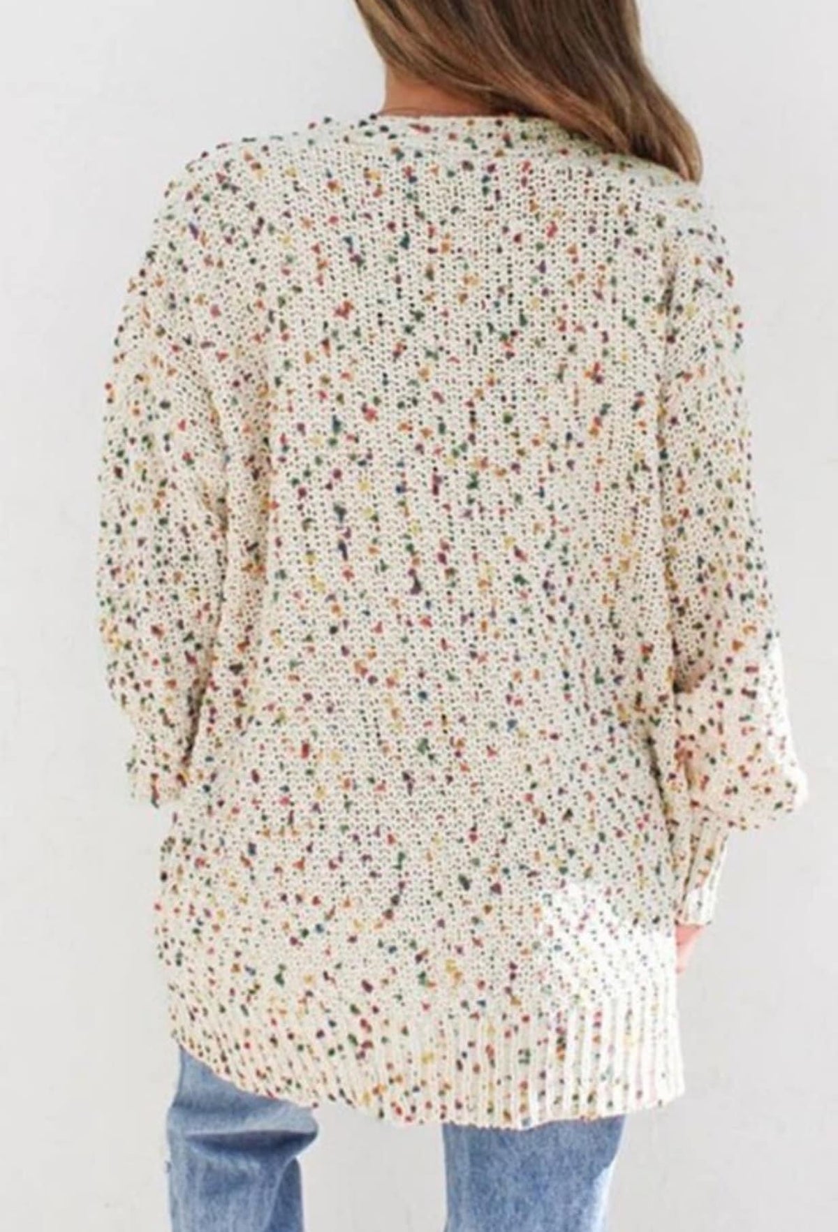 Ivory Cream Confetti Confetti Cardigan