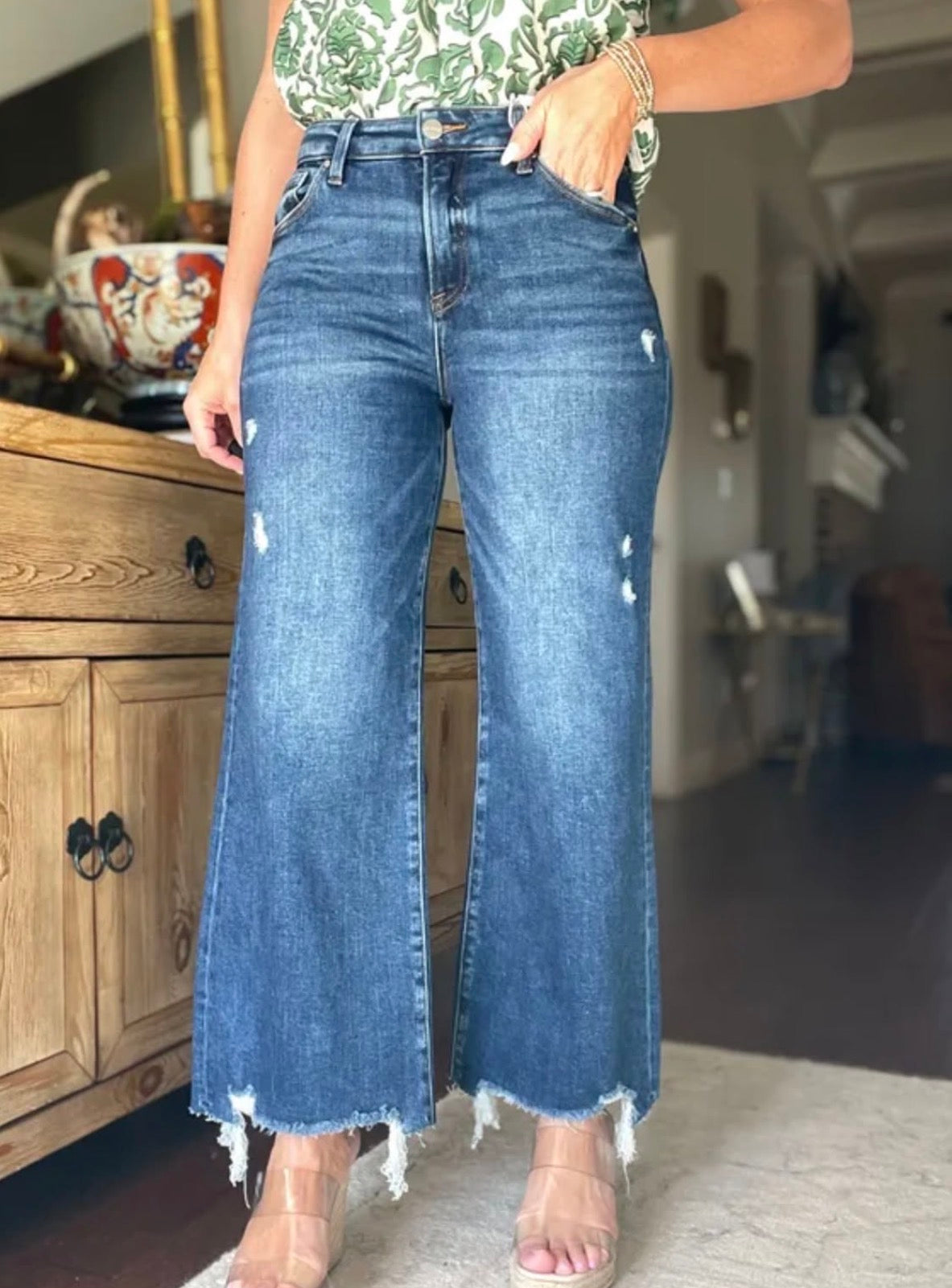RISEN Lana Wide Leg Crop Jean