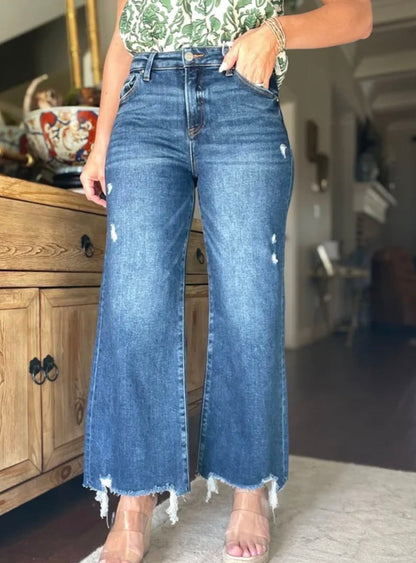 RISEN Lana Wide Leg Crop Jean