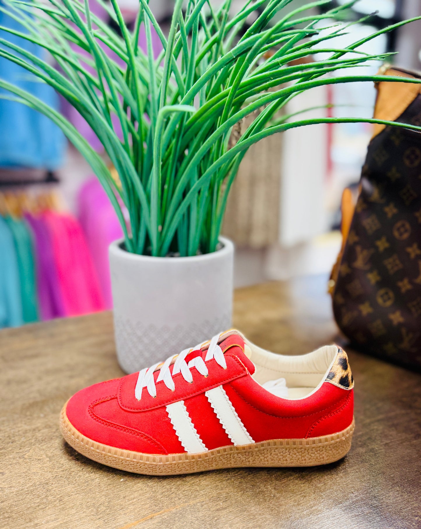 CORKYS Heads Up Red Leopard Combo Sneaker