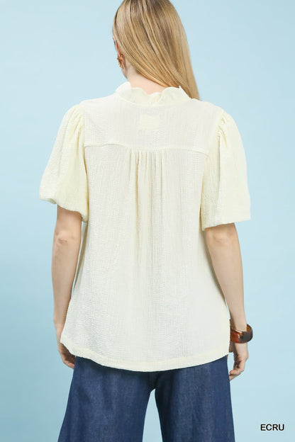 UMGEE Carolina Puff Sleeve Top Ecru