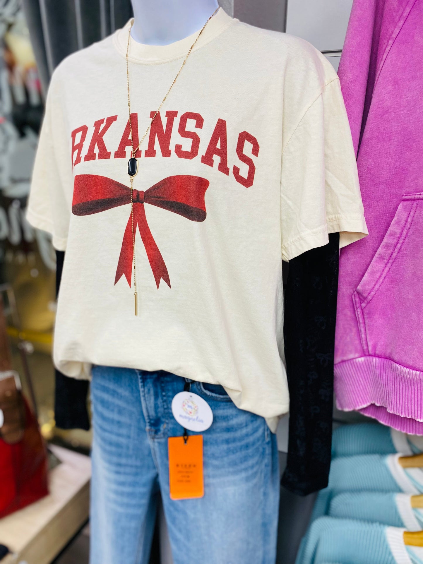 Comfort Colors Arkansas Coquette Bow Tee