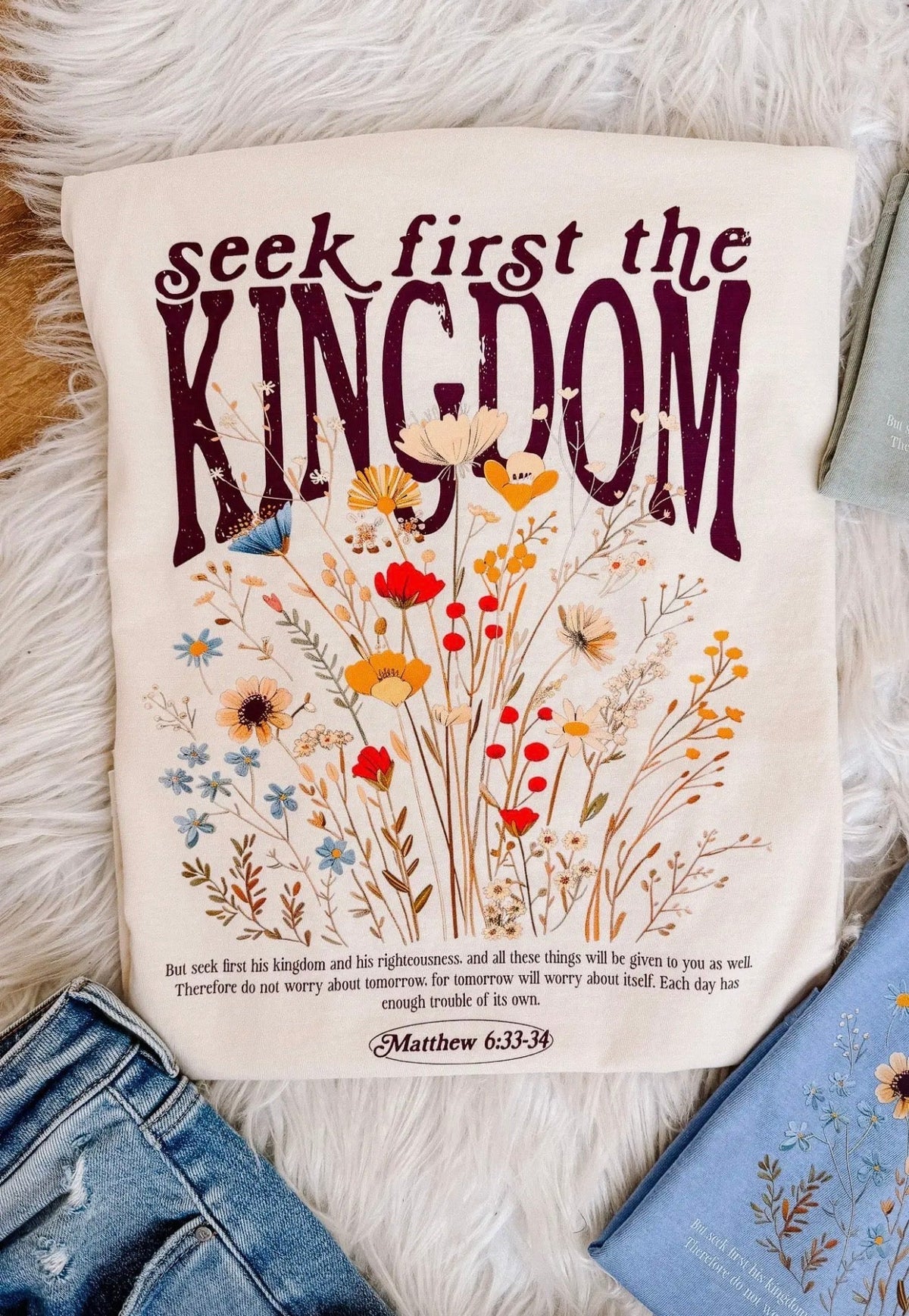 Comfort Colors Seek First The Kingdom Tee Ivory