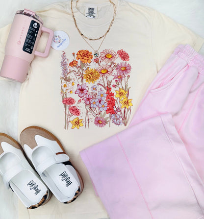 Comfort Colors Ivory Wild Flower Tee