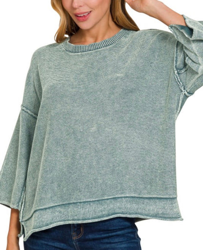 Breezy Knit Top Ash Jade