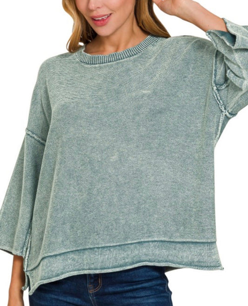 Breezy Knit Top Ash Jade