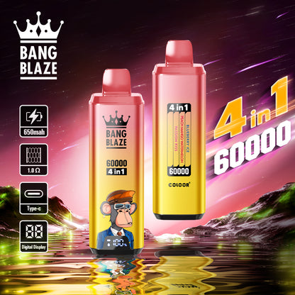 Bang Blaze 60000 – 4 flavors in a single device! 🔥 Fast shipping in 1–5 days. 🚚 Tax- and duty-free. 💨 Up to 60,000 puffs of pure flavor! Buy it now and save! ⚡