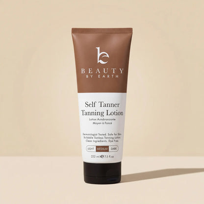 Beauty by Earth Self Tanner Body Lotion - Best Gradual Natural Bronzed Sunless Hydrating Streak Free Tanning Glow Made in USA, Vegan Cruelty Free Pregnancy Safe