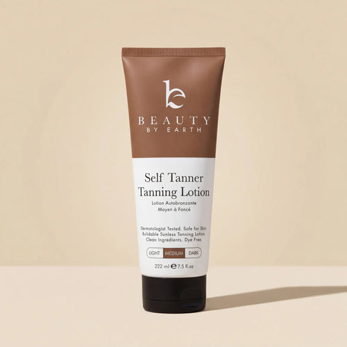 Beauty by Earth Self Tanner Body Lotion - Best Gradual Natural Bronzed Sunless Hydrating Streak Free Tanning Glow Made in USA, Vegan Cruelty Free Pregnancy Safe