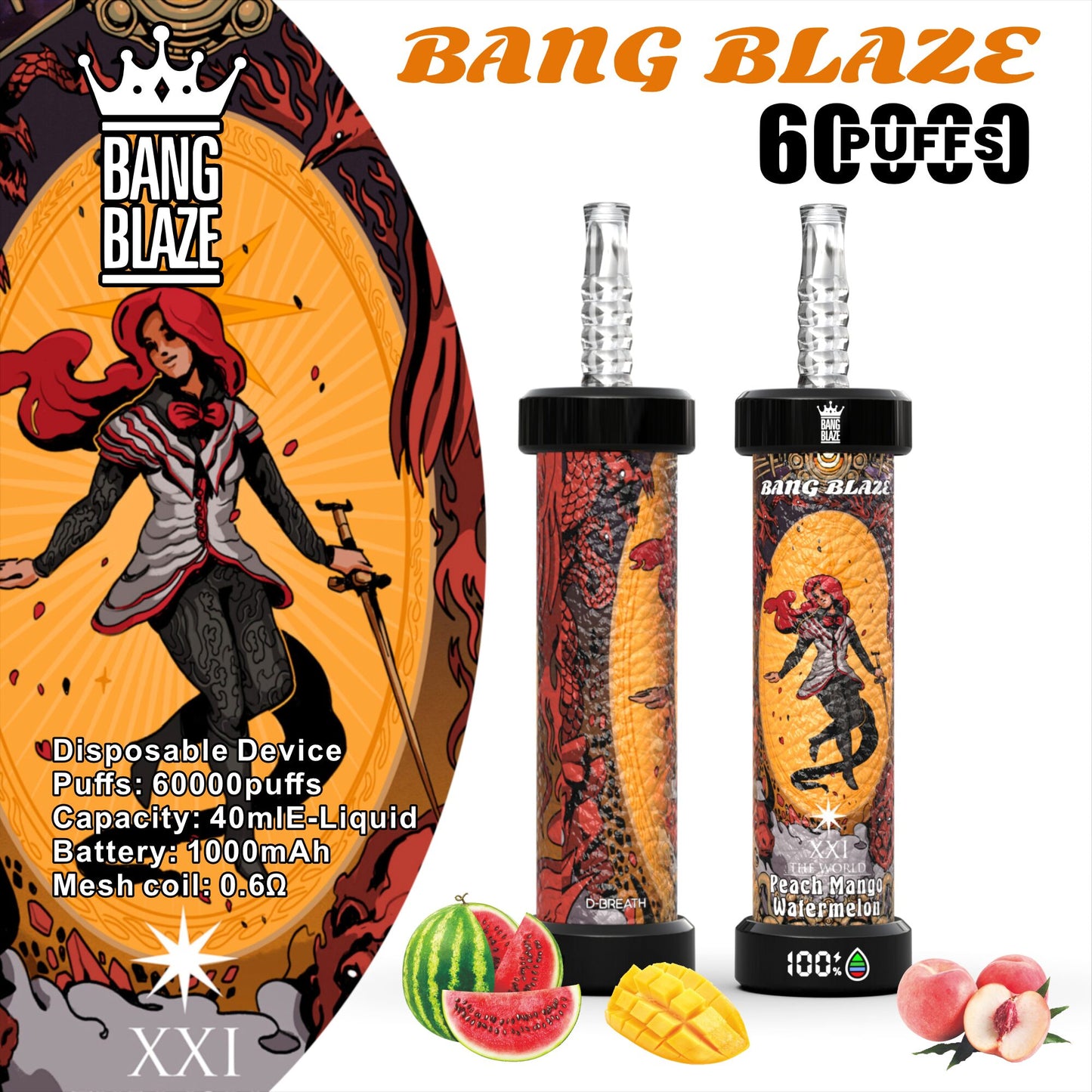 Bang Blaze 60k 60000 Puffs Latest Original LCD Display Disposable Vape Pen