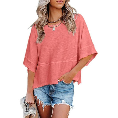 💥Women's Summer Casual Crewneck Batwing Half Sleeve T-Shirts